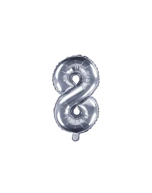"8" Balon foil berwarna perak