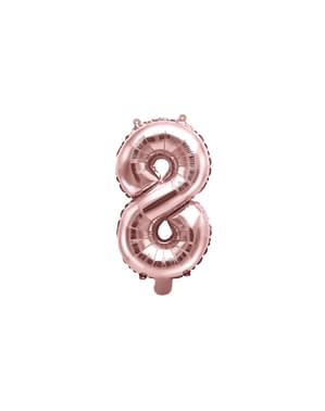 «8» Фольга куля з рожевого золота (35 см)