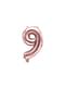 ローズゴールドの「9」ホイルバルーン（34センチ）