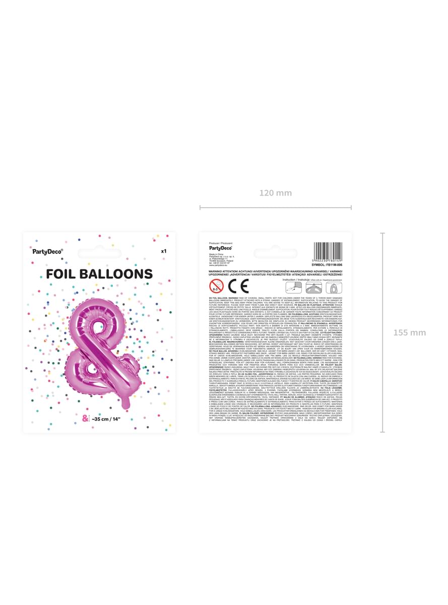 & Foil balloon in dark pink