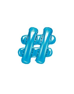 Ballon aluminium hashtag bleu