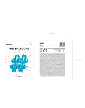 Globo foil hashtag azul