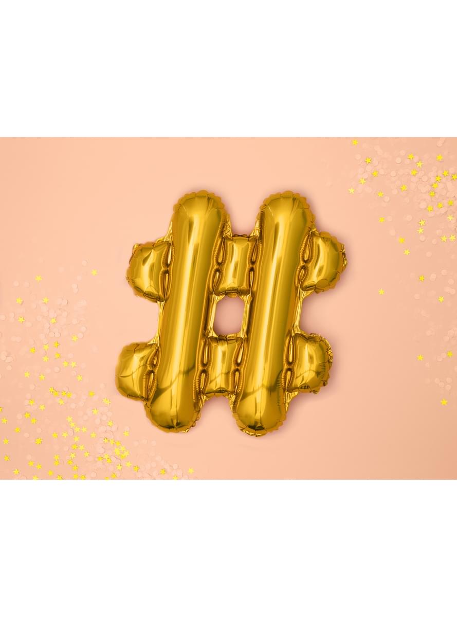 Kuldne hashtag foolium balloon