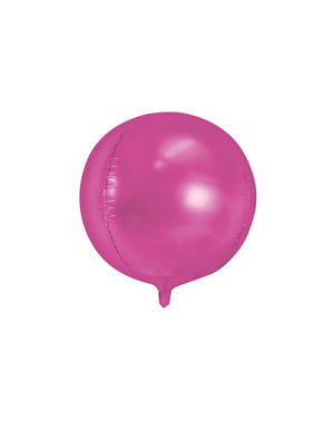 गहरे गुलाबी रंग में एक गेंद के आकार में बैलून फुलाना