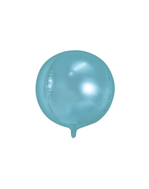 आसमानी नीले रंग में एक गेंद के आकार में पन्नी गुब्बारा