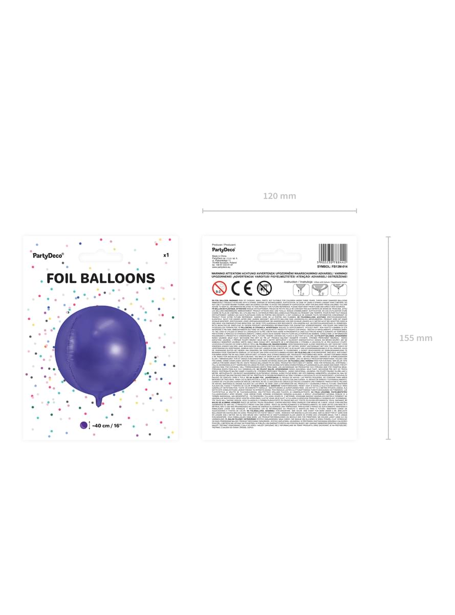 Balon de folie cu formă de minge violet