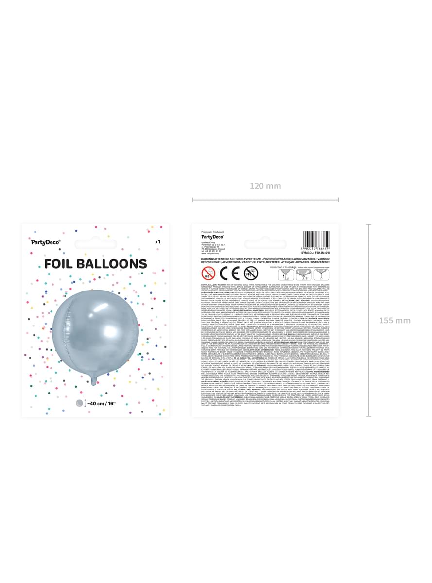 Folija balon, okrugli- srebrna 