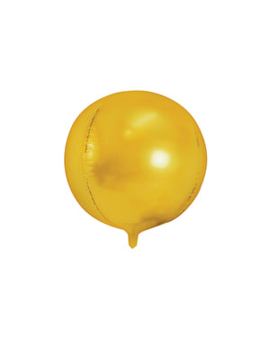 Altın bir top şeklinde folyo balon