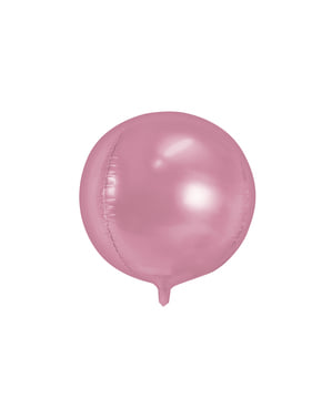 हल्के गुलाबी रंग में एक गेंद के आकार में बैलून फुलाना