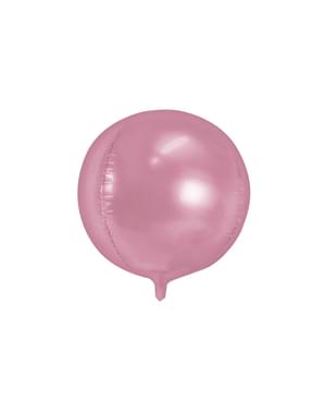 Folie ballon in de vorm van een bal in bleekroze