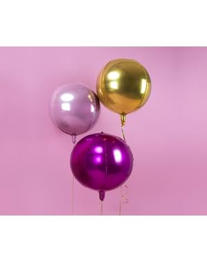 Folieballon i form af en kugle i lyserosa