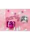 Ballon aluminium en forme de cube rose foncé