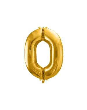 Fóliový balónek číslo „0“ zlatý, 86 cm