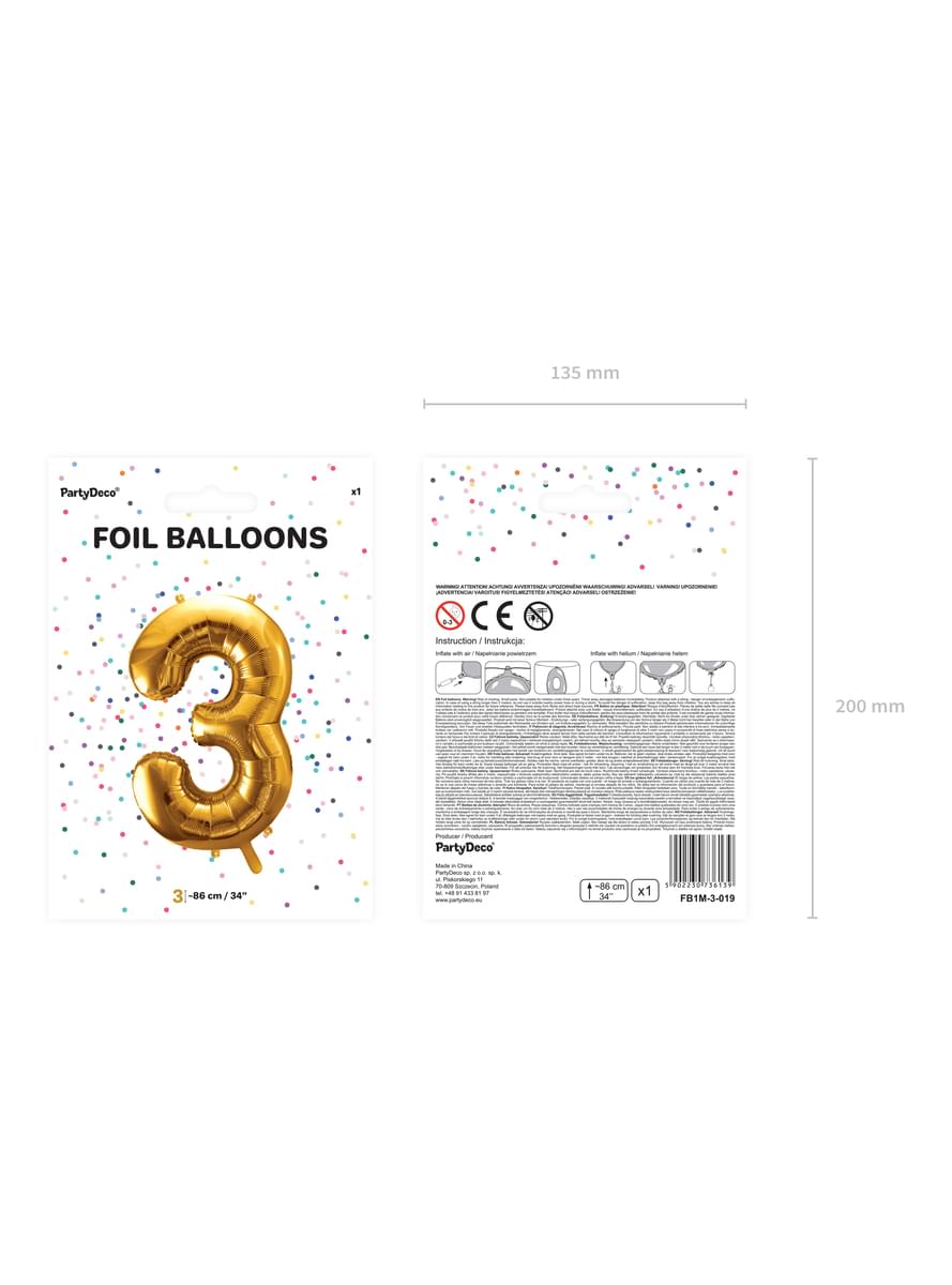 Ballon aluminium chiffre  