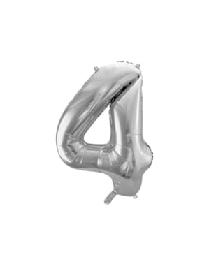 Angka "4" Foil Balon dalam Perak, 86 cm