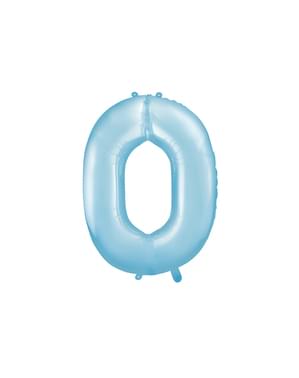 Fóliový balónek číslo „0“ světlemodrý, 86 cm