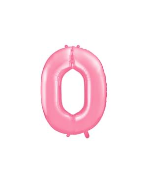 Angka "0" Balon Foil dalam Warna Merah Muda, 86 cm