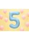 ライトブルーの数字「5」箔バルーン、86センチメートル