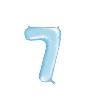 Angka "7" Balon Foil dalam Warna Biru Muda, 86 cm