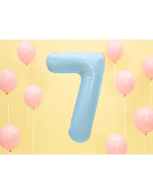 Fóliový balónek číslo „7“ světlemodrý, 86 cm