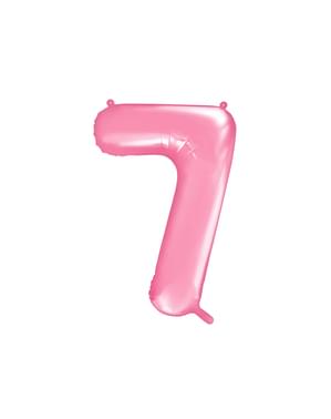 संख्या "7" गुलाबी में पन्नी बैलून, 86 सेमी