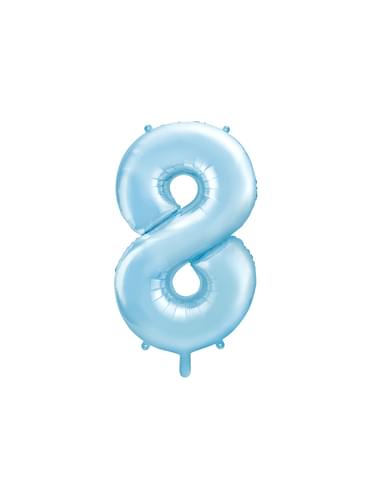 Partydeco Candela Numero 8, Azzurro