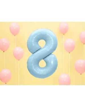 Fóliový balónek číslo „8“ světlemodrý, 86 cm