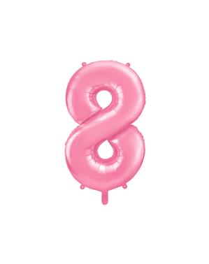 ピンクナンバー「8」箔バルーン、86センチメートル