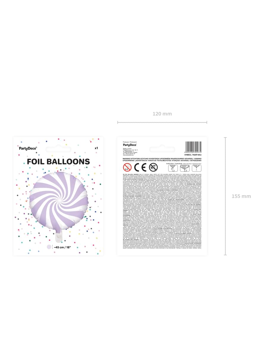 Purpurinės folijos balionas