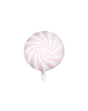 Balão em alumínio redondo cor-de-rosa claro