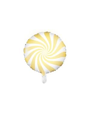 Foil balon dalam bentuk bola berwarna kuning muda