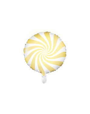 Foil balloon in the shape of a ball in light yellow