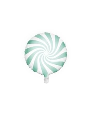 Folienballon in Ballform weiß-minzgrün