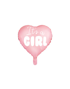 Bir kalp şeklinde "Bu bir kız" balon folyo