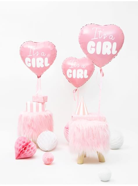 Palloncino di foil a forma di cuore It's a girl. Consegna express