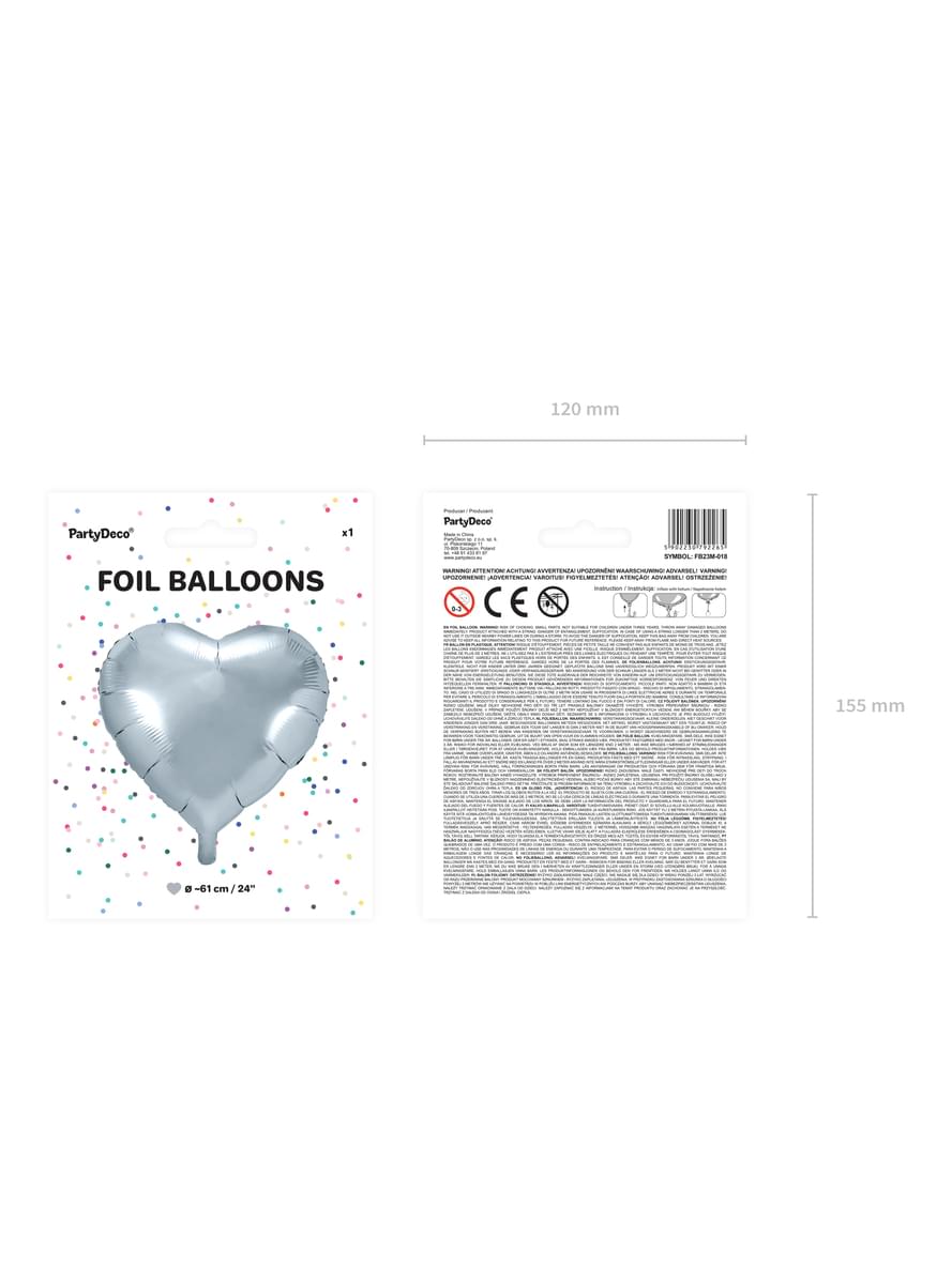 Srebrni balon u obliku srca