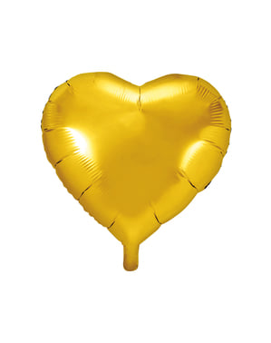 Balon foil dalam bentuk hati di emas