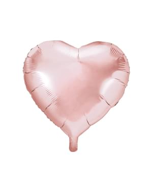 Foil balloon in the shape of a heart in rose gold