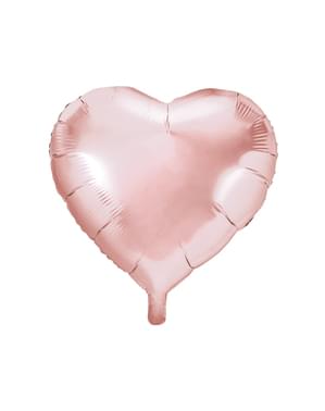 Folija balon u obliku srca- zlatno roza