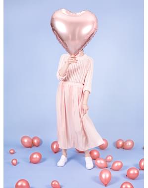 Foil balloon in the shape of a heart in rose gold