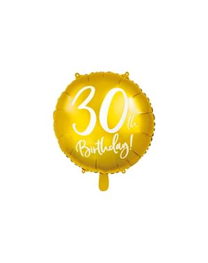 金で「30」箔バルーン