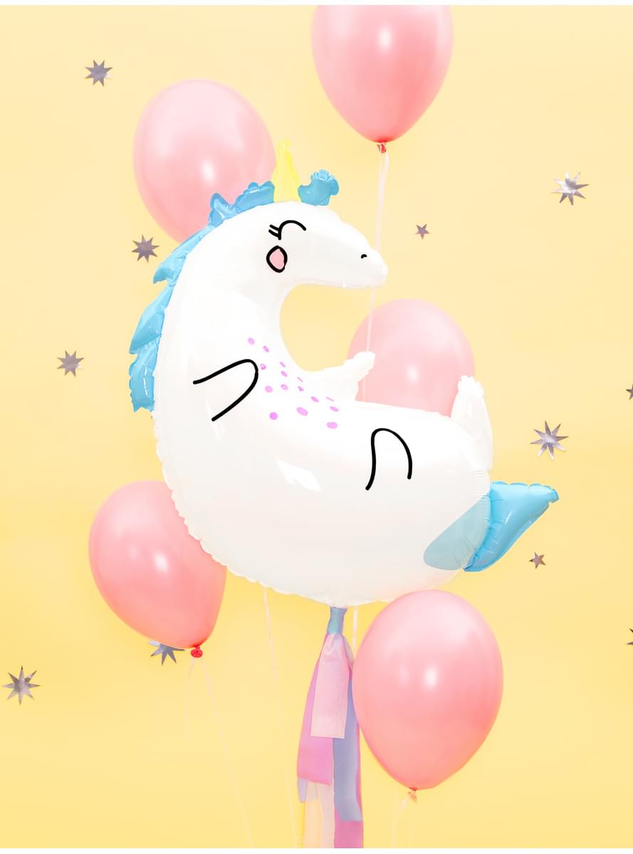 Folieballong i form av en enhörning mått (70x75cm) - Unicorn Collection