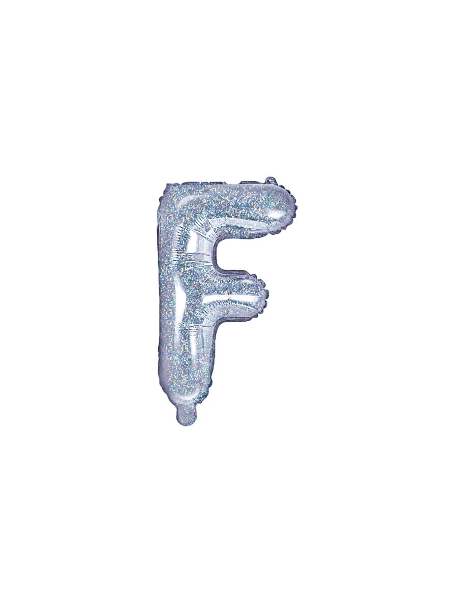 Буква F Фольга куля в Silver Glitter