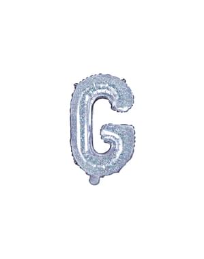 G-kirjaimen muotoinen foliopallo (hopeanvärinen glitter)