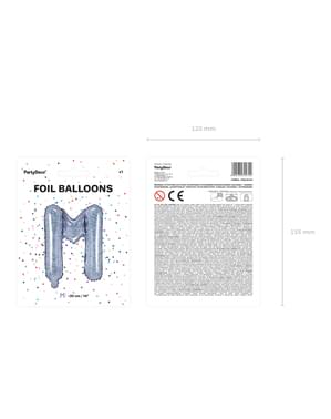 M folieballon i sølvglitter