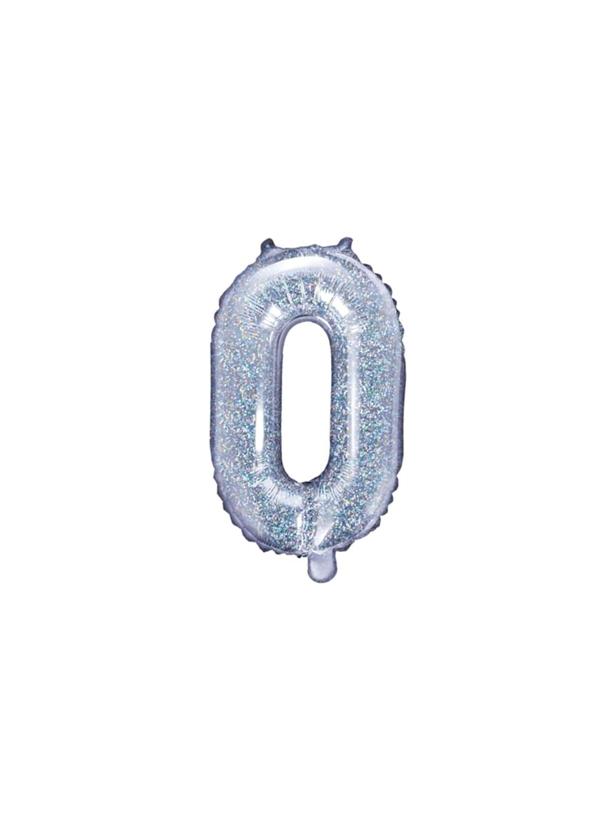 Letter O Foil Balloon in Zilver Glitter