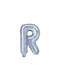 Ballon aluminium lettre R argenté à paillettes