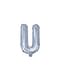 Letter U Foil Balloon in Silver Glitter
