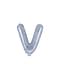 Letter V Foil Balloon in Silver Glitter