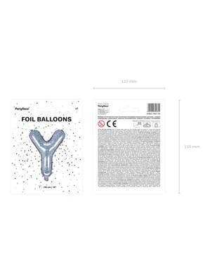 Folienballon Buchstabe Y silber mit Glitzer